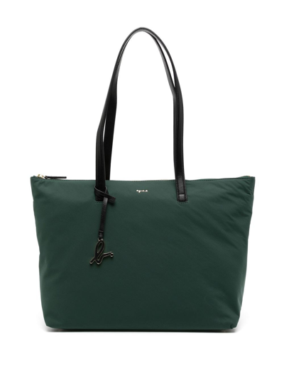 Agnès B. Logo-lettering Shoulder Bag In Green