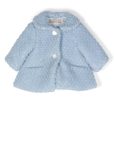 La Stupenderia Babies' Button-front Knitted Coat In Blue