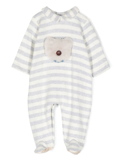 La Stupenderia Babies' Striped Long-sleeve Body In White