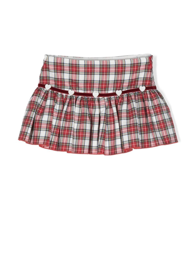 La Stupenderia Kids' Check-print Flared Skirt In Red