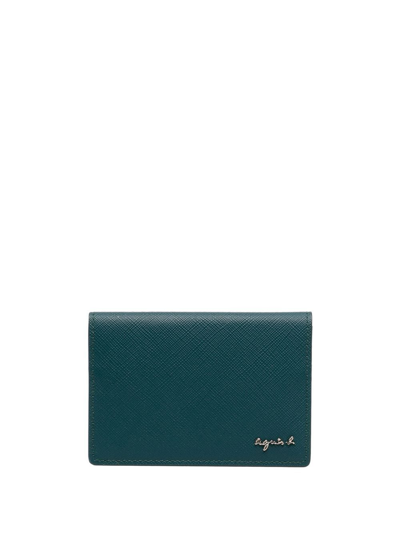 Agnès B. Logo-detail Leather Wallet In Green
