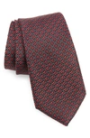 Nordstrom Edwin Neat Silk Tie In Berry
