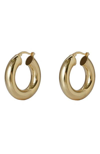 Argento Vivo Sterling Silver Tube Hoop Earrings In Gold