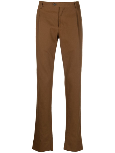 Lardini Slim-cut Tailored Trousers In Brown