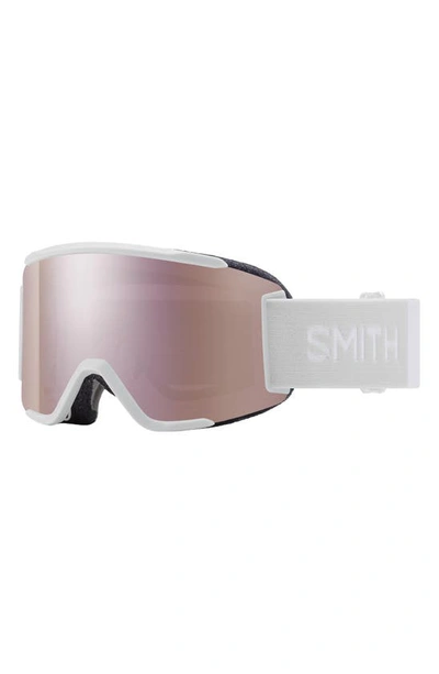 Smith Squad 180mm Chromapop™ Snow Goggles In White Vapor / Rose Gold Mirror