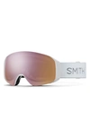 Smith 4d Mag 155mm Special Fit Snow Goggles In White Chunky Knit / Rose Gold