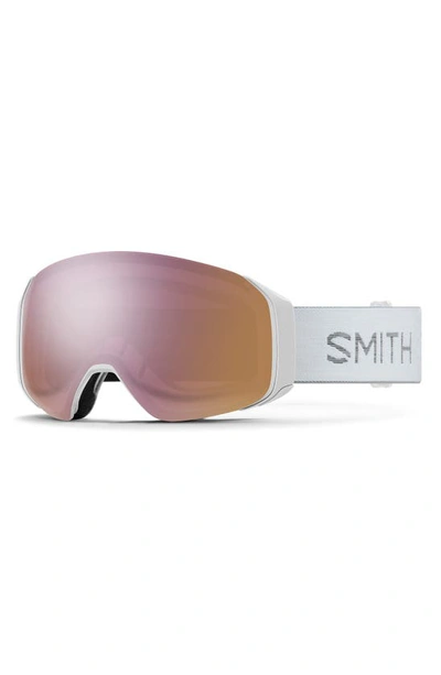 Smith 4d Mag 155mm Special Fit Snow Goggles In White Chunky Knit / Rose Gold