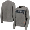 Pressbox Heather Charcoal Syracuse Orange Moose Quilted Pullover Sweatshirt In Heather Gray