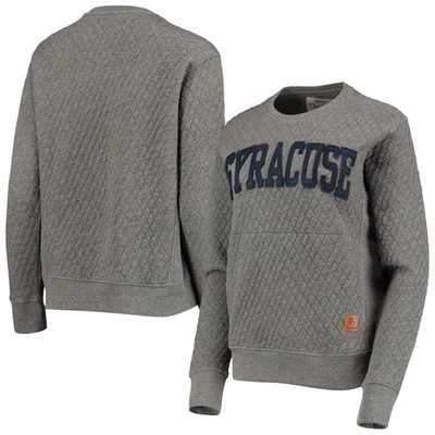 Pressbox Heather Charcoal Syracuse Orange Moose Quilted Pullover Sweatshirt In Gray