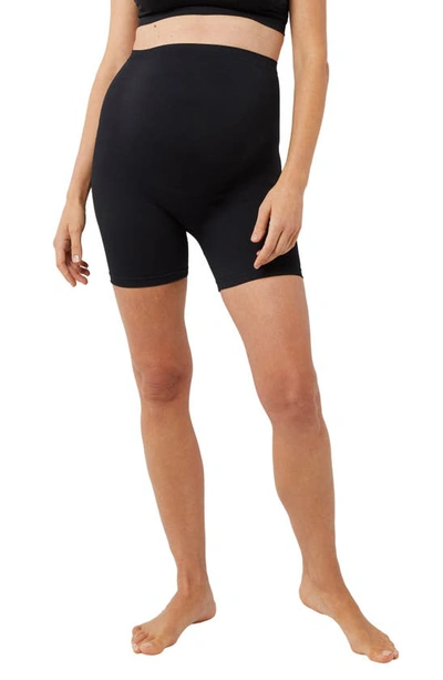 A Pea In The Pod Brrr Seamless Maternity Biker Shorts In Black