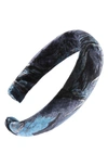 L Erickson Padded Headband In Ocean Velvet