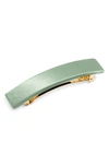 L Erickson Satin Rectangle Barrette In Antique Jade