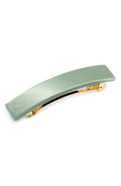 L Erickson Satin Rectangle Barrette In Antique Jade