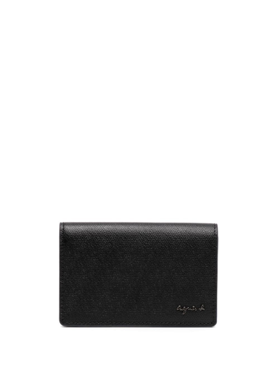Agnès B. Logo-detail Leather Wallet In Black