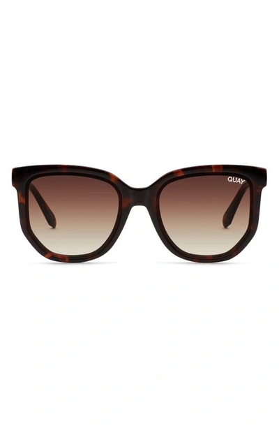 Quay Coffee Run 51mm Gradient Cat Eye Sunglasses In Tortoise Gold/ Brown