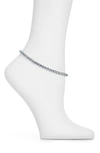 Amina Muaddi Tennis Anklet In Light Sapphire Crystals