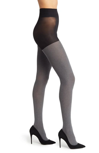 Nordstrom Opaque Control Top Tights In Dark Charcoal