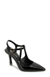 Kenneth Cole New York Womens Textured Faux Leather Ankle Strap In Black