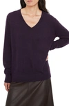 Vince Weekend Cashmere Pullover Sweater In Dark Mulberry