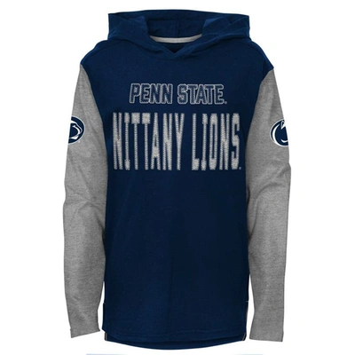 OUTERSTUFF YOUTH NAVY PENN STATE NITTANY LIONS HERITAGE HOODIE LONG SLEEVE T-SHIRT