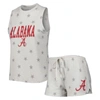 Concepts Sport Cream Alabama Crimson Tide Agenda Stars Tank Top And Shorts Sleep Set In Cream
