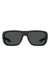 Under Armour Attack 63mm Square Sunglasses In Black Brown