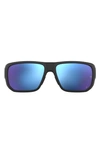 Under Armour Attack 63mm Square Sunglasses In Black Blue