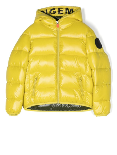 Save The Duck Kids' Logo-patch Padded Jacket In Forest Green