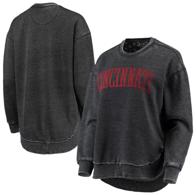 PRESSBOX PRESSBOX BLACK CINCINNATI BEARCATS VINTAGE WASH PULLOVER SWEATSHIRT