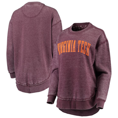 Pressbox Maroon Virginia Tech Hokies Vintage Wash Pullover Sweatshirt