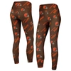 Concepts Sport Brown Cleveland Browns Breakthrough Allover Print Leggings In Brown