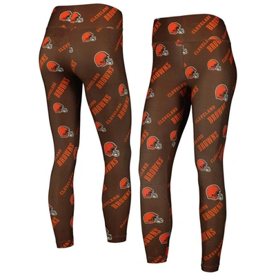CONCEPTS SPORT CONCEPTS SPORT BROWN CLEVELAND BROWNS BREAKTHROUGH ALLOVER PRINT LOUNGE LEGGINGS