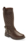 Dream Pairs Kids' Moto Knee High Boot In Brown
