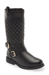 Dream Pairs Kids' Moto Knee High Boot In Black
