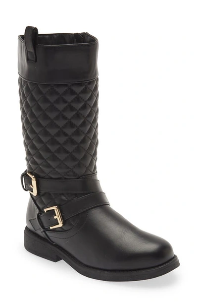 Dream Pairs Kids' Moto Knee High Boot In Black