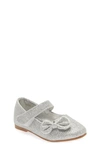 Dream Pairs Kids' Angel Crystal Bow Mary Jane In Silver