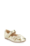 Dream Pairs Kids' Angel Crystal Bow Mary Jane In Gold
