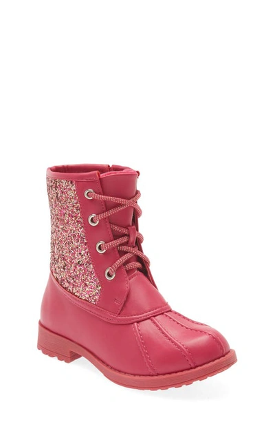 Dream Pairs Kids' Glitter Duck Boot In Fuchsia