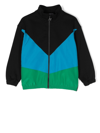 Msgm Colour-block Logo-print Jacket In Black