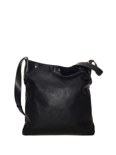 Pre-owned Bottega Veneta Intrecciato Leather Crossbody Bag In Black