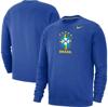 Nike Royal Brazil National Team Fleece Pullover Sweatshirt In Royal