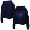CUCE CUCE NAVY TENNESSEE TITANS CRYSTAL LOGO CROPPED PULLOVER HOODIE