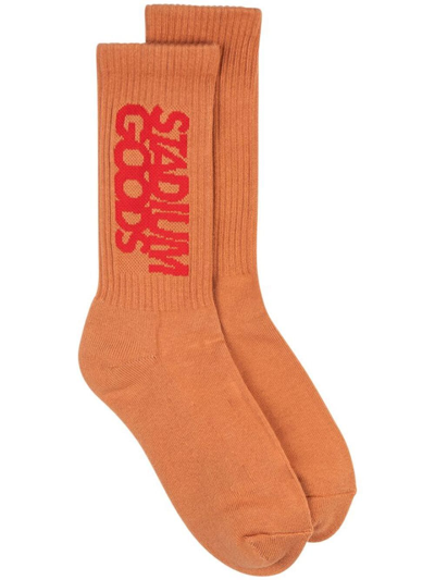Stadium Goods Logo Crew Socks In Orange