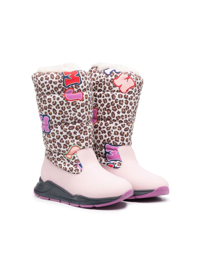 Marc Jacobs Kids' Leopard-printed Snow Boots In Stone Chocolate Vbrown