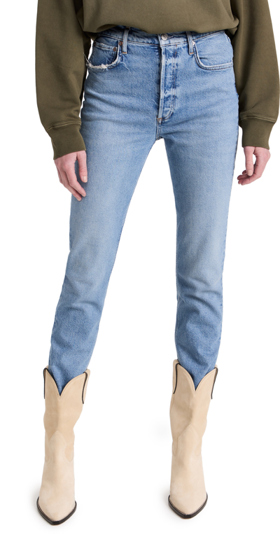 Agolde Riley High Rise Jeans In Cove