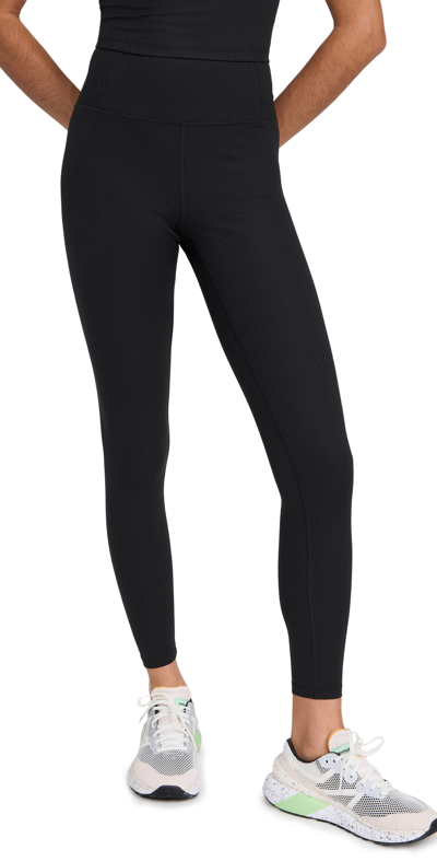 Girlfriend Collective Rib High-rise Leggings In Black