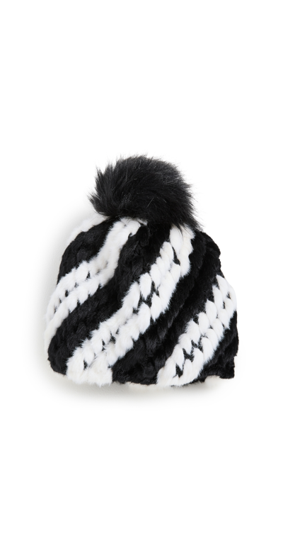 Jocelyn Multi Faux Fur Pineapple Hat In Black White | ModeSens display picture 3