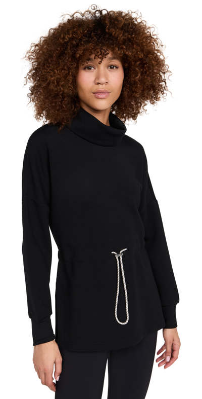 Varley Adelaine Ribbed-knit Sweatshirt In Black