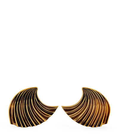 Jil Sander Gold Comma Earrings In 710 Gold | ModeSens