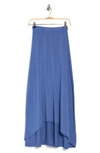 Go Couture Asymmetric Hi-low Skirt In Skydiver